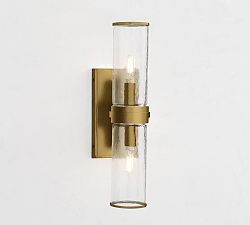 Open Box: Frey Double Elongated Tube - Tumbled Brass