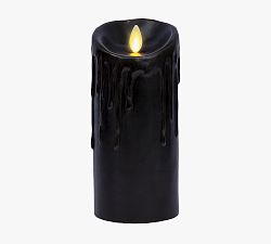 Open Box: Premium Flameless Candle, 7"H -  Black Drip