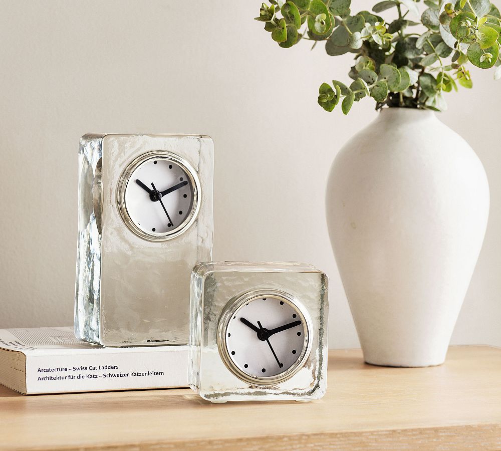 Slab Glass Desktop Clock