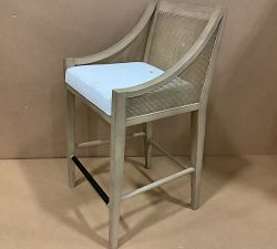 Open Box: Atwood Counter Stool - Performance Boucle Oatmeal, Seadrift Finish