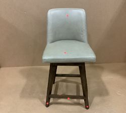 Open Box: Layton Leather Swivel Counter Stool (25.5") - Churchfield Stone, Vintage Amber Finish