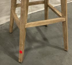 Open Box: Layton Upholstered Swivel Stool, Bar Stool, 31.5" - Performance Boucle Oatmeal, Seadrift Legs