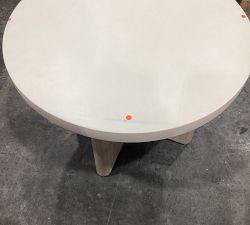Open Box: Cayman Concrete &amp; Eucalyptus Round Outdoor Side Table (26&quot;)