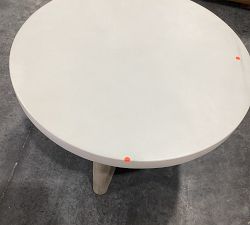 Open Box: Cayman Concrete &amp; Eucalyptus Round Outdoor Side Table (26&quot;)