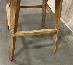 Open Box: Layton Upholstered Swivel Stool, Bar Stool, 31.5" - Performance Boucle Oatmeal, Seadrift Legs