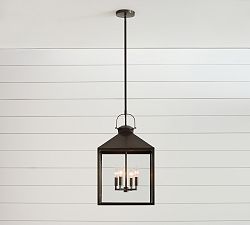 Open Box:Roman Outdoor Square Recycled Glass Pendant (7&quot;)