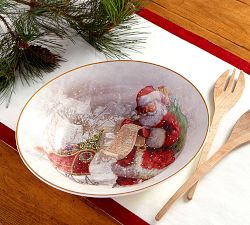 Nostalgic Santa Stoneware Serving Bowl
