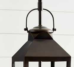 Roman Outdoor Rectangular Recycled Glass Pendant (14")