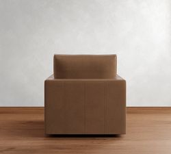 Westwood Slim Arm Deep Seat Leather Swivel Chair