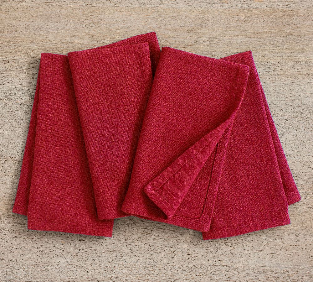 Organic Cotton Casual Napkins - Set of 4 - Set of 4 - Cardinal Red