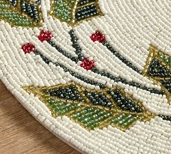 Holly Beaded Placemats - Set of 4