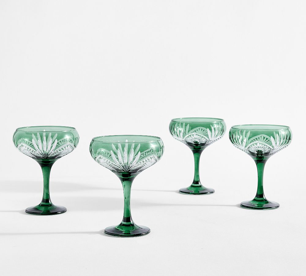 Wicked Coupe Glasses - Set of 4 - Set of 4 - Sage