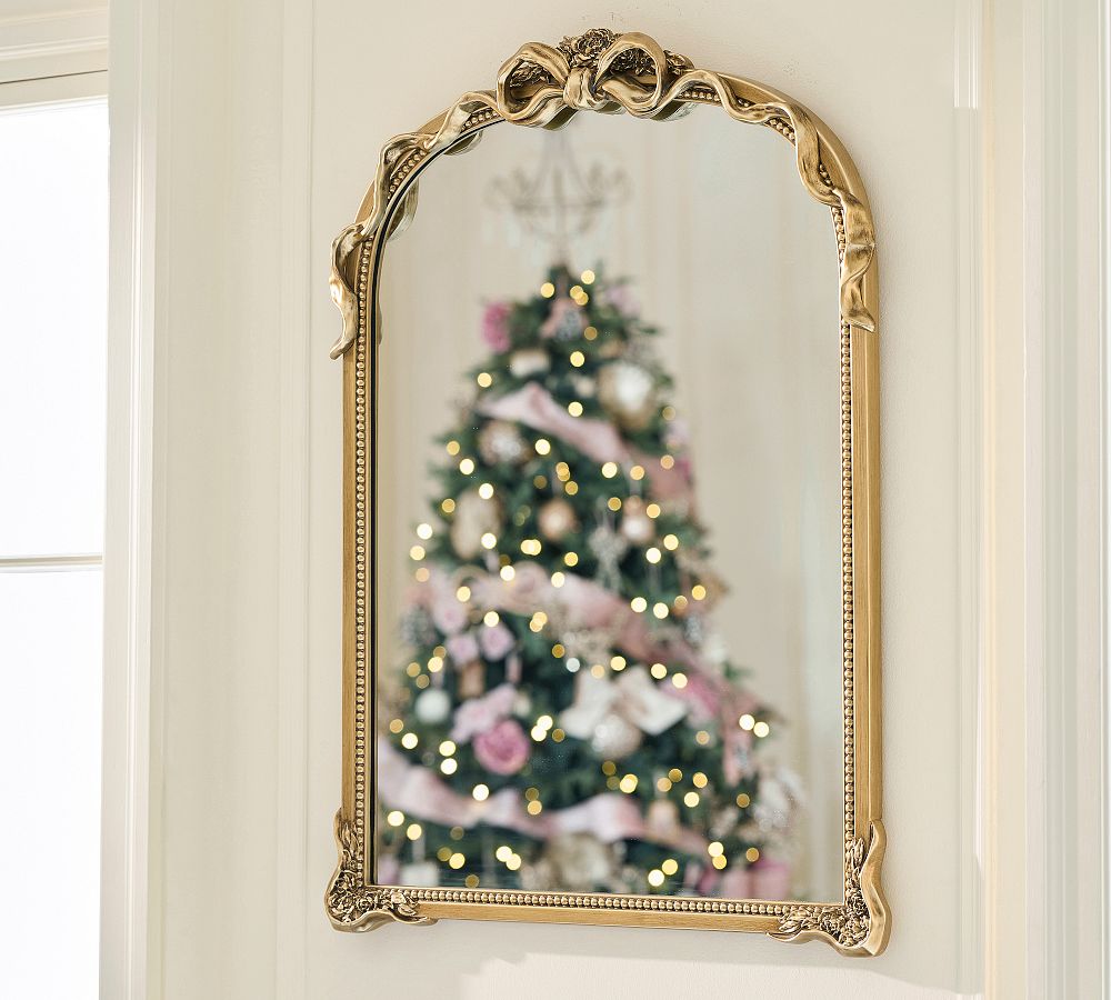 LoveShackFancy Gold Bow Arch Mirror