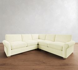 PB Comfort Modern Roll Arm 3-Piece L-Shaped Sectional (115")