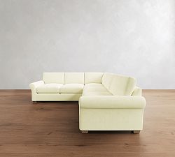 PB Comfort Modern Roll Arm 3-Piece L-Shaped Sectional (115")