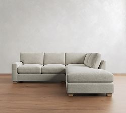 PB Comfort Modern Square Arm 3-Piece Bumper Sectional (106&quot;)