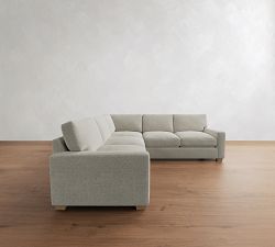 PB Comfort Modern Square Arm 3-Piece L-Shaped Sectional (106&quot;)