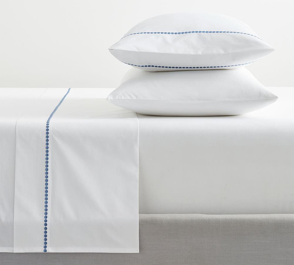 Pearl Organic Percale Sheet Set - Chambray, Queen