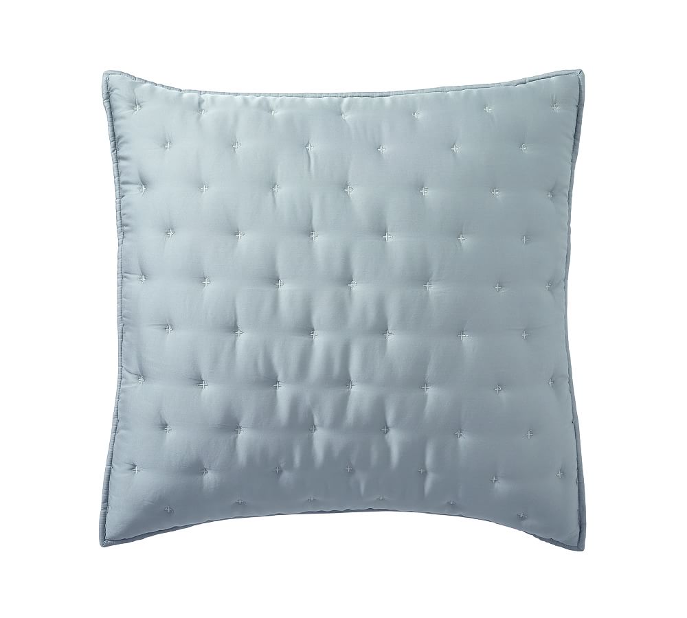 TENCEL™ Quilted Sham - Riviera Blue