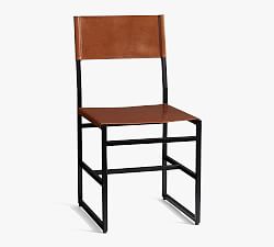 Open Box: Hardy Dining Chair - Saddle Leather Tan , Bronze Finish