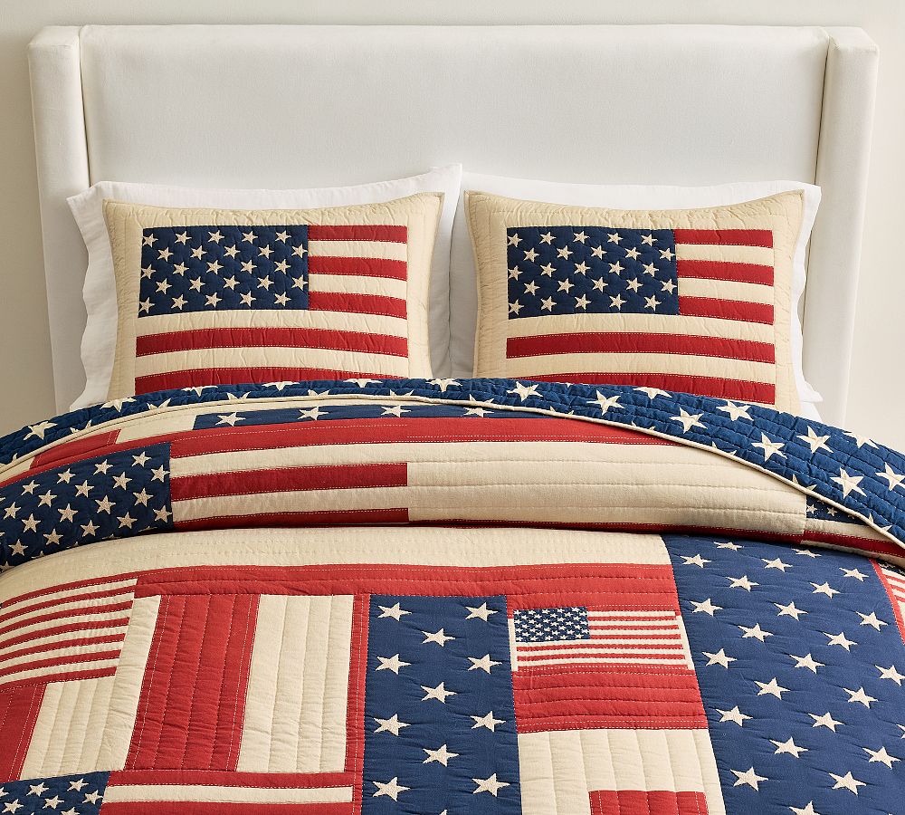American Flag Reversible Quilt - Multi, Full/Queen