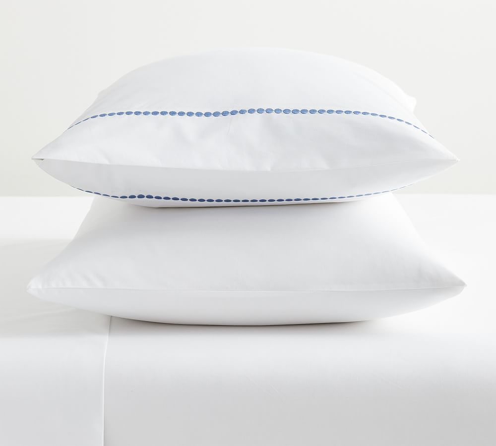Pearl Organic Percale Pillowcases - Set of 2 - Chambray, Standard, Set of 2