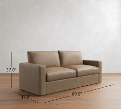 Westwood Square Arm Leather Sleeper Sofa (58"&ndash;89")