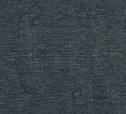 Open Box: Union Upholstered Ottoman, Box Edge Polyester Wrapped Cushions - Rustic Chenille Slate