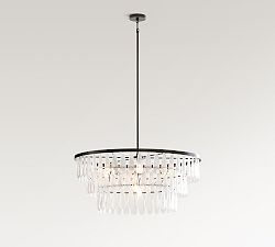 Mable Textured Glass Round Chandelier (37")