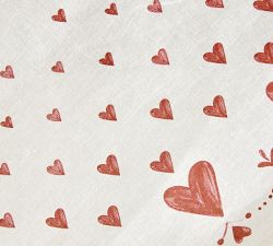 Painted Hearts Cotton/Linen Table Throw