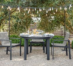 Indio Metal Round Extendable Outdoor Dining Table (48"-80")