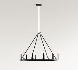 Remington Iron Round Chandelier (42&quot;-60&quot;)