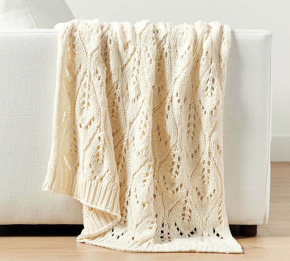 Pointelle Baby Knit Throw - GOTS - Hazel