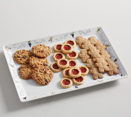 Santa's Reindeer Porcelain Rectangular Serving Platter