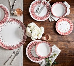 Tahoe Fair Isle Stoneware Salad Plates - Set of 4