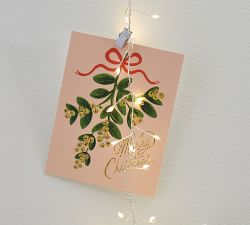 Curtain String Lights Christmas Card Holder
