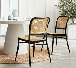 Leucadia Metal &amp; Cane Stackable Bistro Chair