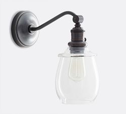Petite Glass Curved Arm Sconce (5'')