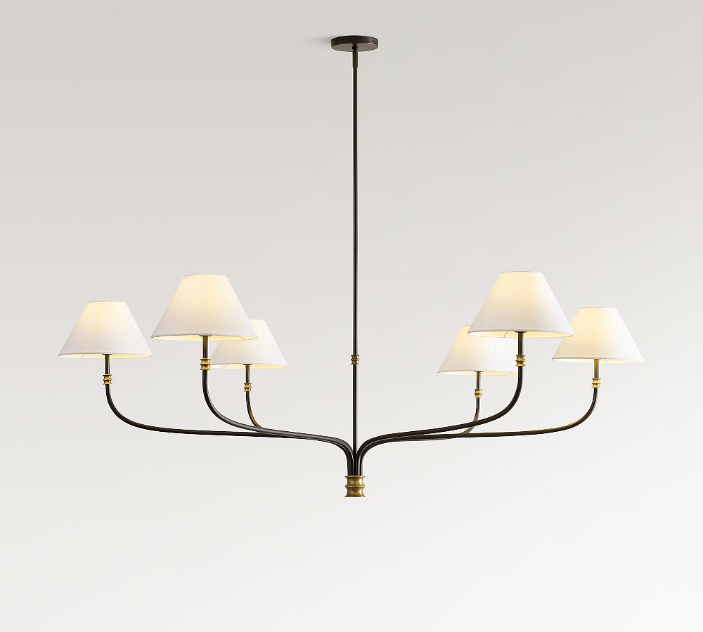 Collins Metal Round Chandelier (36"-61") - Bronze/Vintage Brass