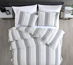 Reilly 3-Piece Striped Cotton Duvet Cover &amp; Shams Set