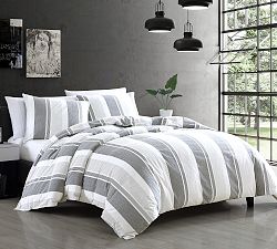 Reilly 3-Piece Striped Cotton Duvet Cover &amp; Shams Set