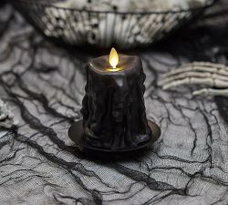 Premium Flickering Flameless Black Dripping Wax Candle