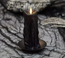 Premium Flickering Flameless Black Dripping Wax Candle