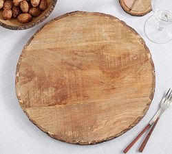 Bark Wood Charger Plate, Set of 4