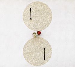 Chilewich Metallic Lace Round Placemats, Set of 4