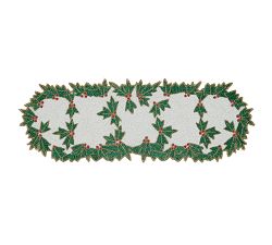 Beaded Holly Table Runner