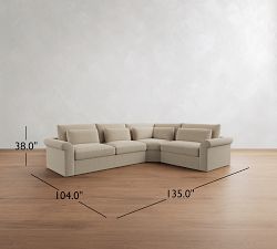 Westwood Roll Arm Deep Seat 3-Piece Wedge Sleeper Sectional (135&quot;)