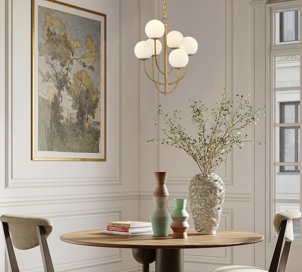 Deanne Glass Round 21&quot; Chandelier
