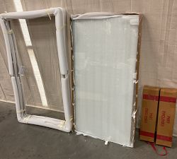 Open Box: Everson Rectangular Glass Coffee Table (52&quot;), Antique Brass