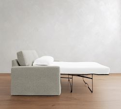 PB Comfort Modern Square Arm Slipcovered Sleeper Sofa - Thumbnail 3